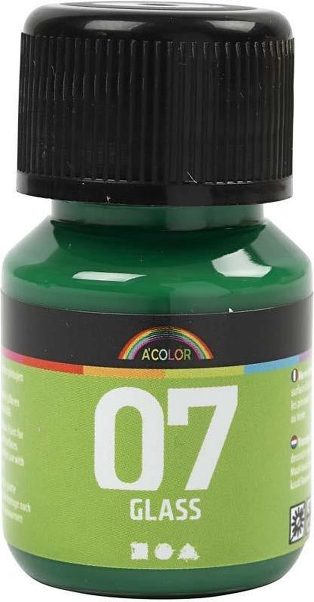 A-color glass permanente glasverf - briljant groen, 30ml