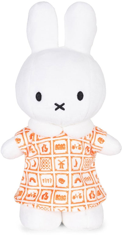 Bon ton toys nijntje - delfts oranje jurk - 24 cm