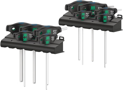 Wera 454 10 hf set imperial 1 stiftsleutelset t-greep hex-plus (zwart groen, met vasthoudfunctie, duims, 10-delig)