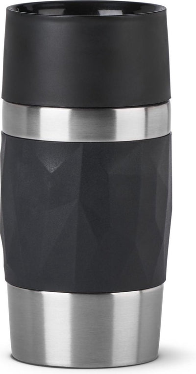 Tefal compact n2160110 travel mug - thermosfles - 300 ml - zwart - lekvrij - geschikt voor warme en koude dranken