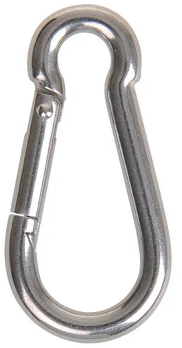 Proplus karabijnhaak 60 x 6 mm – voor touwen, lijnen en maritieme toepassingen – a4 rvs aisi 316, 670 dan – zilver