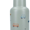 Kidzroom sweet cuddles - schoolbeker en drinkfles - 350ml - stainless steel - auto's - groen
