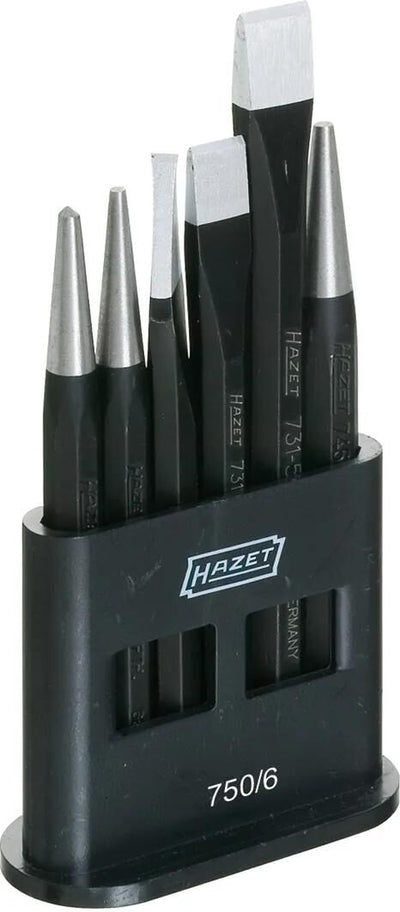Hazet schlagwerkzeugsatz 750 6 chisels and cores set 6pc 750 6