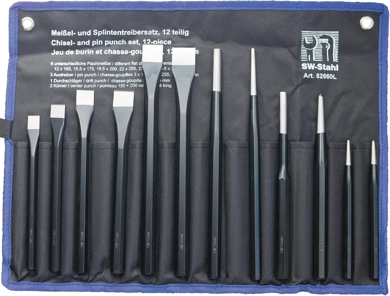 Sw stahl slaggereedschap set 82660l chisels pin punch set 12tlg.