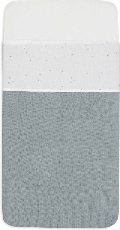 Jollein - baby laken ledikant - 120x150cm - ledikant, babybed - katoen - twinkling sea green