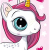 Lobbes badhanddoek unicorn microvezel roze 70x140 cm eenhoorn strand.
