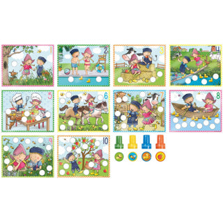 Bambolino toys fien en teun educatieve stempelset 14-delig | 2 stuks