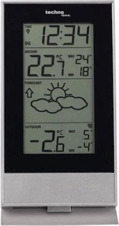 Technoline weerstation - ws 9910 - 85x166x56mm - zilver zwart - met 1 buitensensor 100m - tl-ws9910