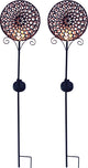 Luxform - 2x tuinlamp met grondspies - mandala zon - led - werkend op zonne-energie - set van 2 stuks