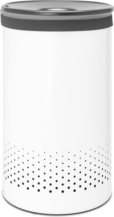 Brabantia wasmand - met deksel - 60 l - white dark grey