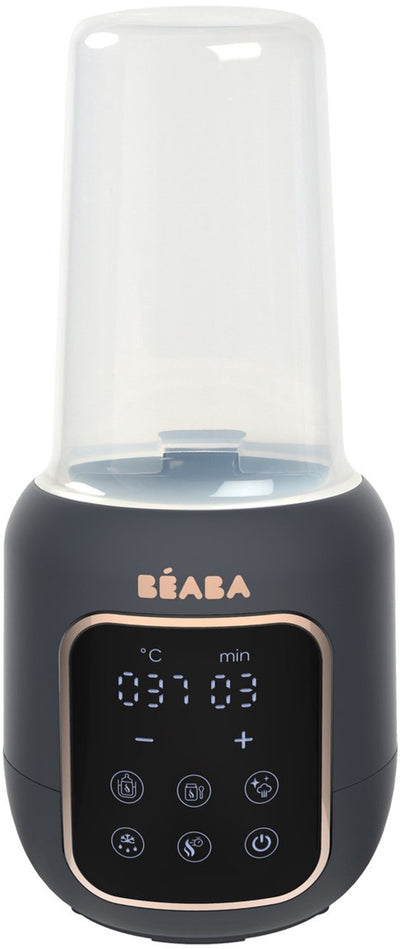 Béaba multi milk flessenwarmer - 5-in-1 flesverwarmer en sterilisator met touchscreen - opwarmen au bain-marie of snel met stoom - ontdooien van moedermelk en verwarmen van potjes - instelbare tijd en temperatuur - grijs