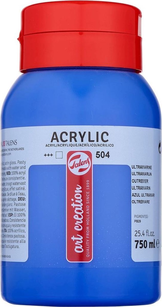 Talens art creation acrylverf pot 750 ml ultramarijn 504