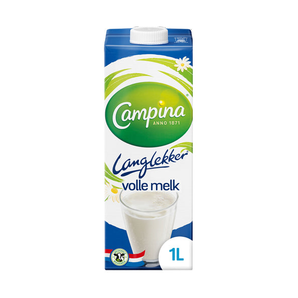 Campina langlekker volle melk pak (12x 1 liter)