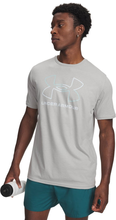 Under armour ua gl foundation update ss-gry heren sportshirt - grijs - enamel blauw - illusion groen