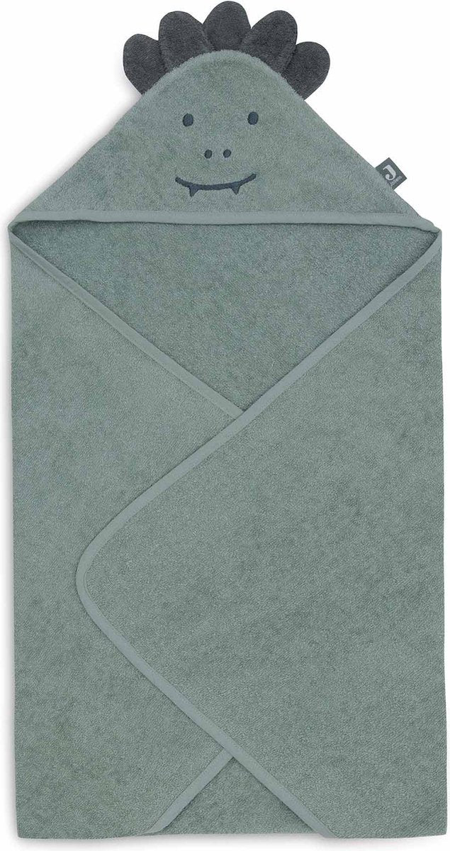 Jollein - badcape badstof 75x75cm - baby handdoek met badcape, omslagdoek, badponcho - jungle jambo croco
