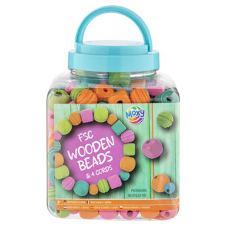 Creative craft group houten kralen in emmer 400 gram 2 assorti | 2 stuks