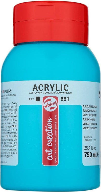 Talens art creation acrylverf pot 750 ml turkooisgroen 661