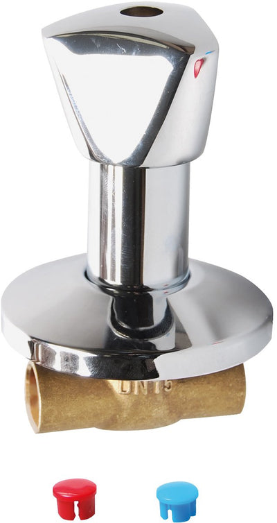 Kirchhoff inbouw stopkraan - chroom - 15 mm - met rozet