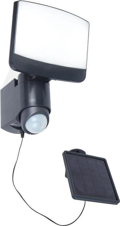 Lutec sunshine - led wandlamp met sensor en zonnepaneel - donkergrijs