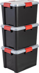 Iris airtight opbergbox - 20l - kunststof - zwart rood - set van 3