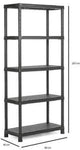 Keter kunststof stellingkast plus - opbergrek - 80x40x187cm - zwart