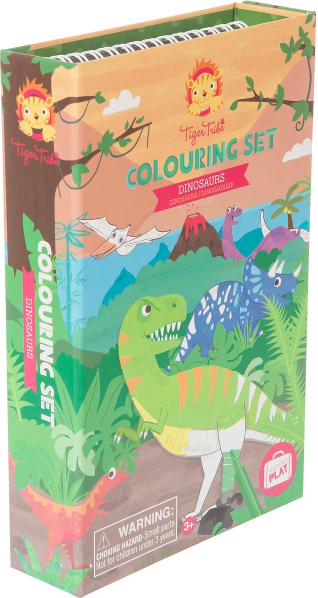Tiger tribe | kleur- en stickerset dinosaurus