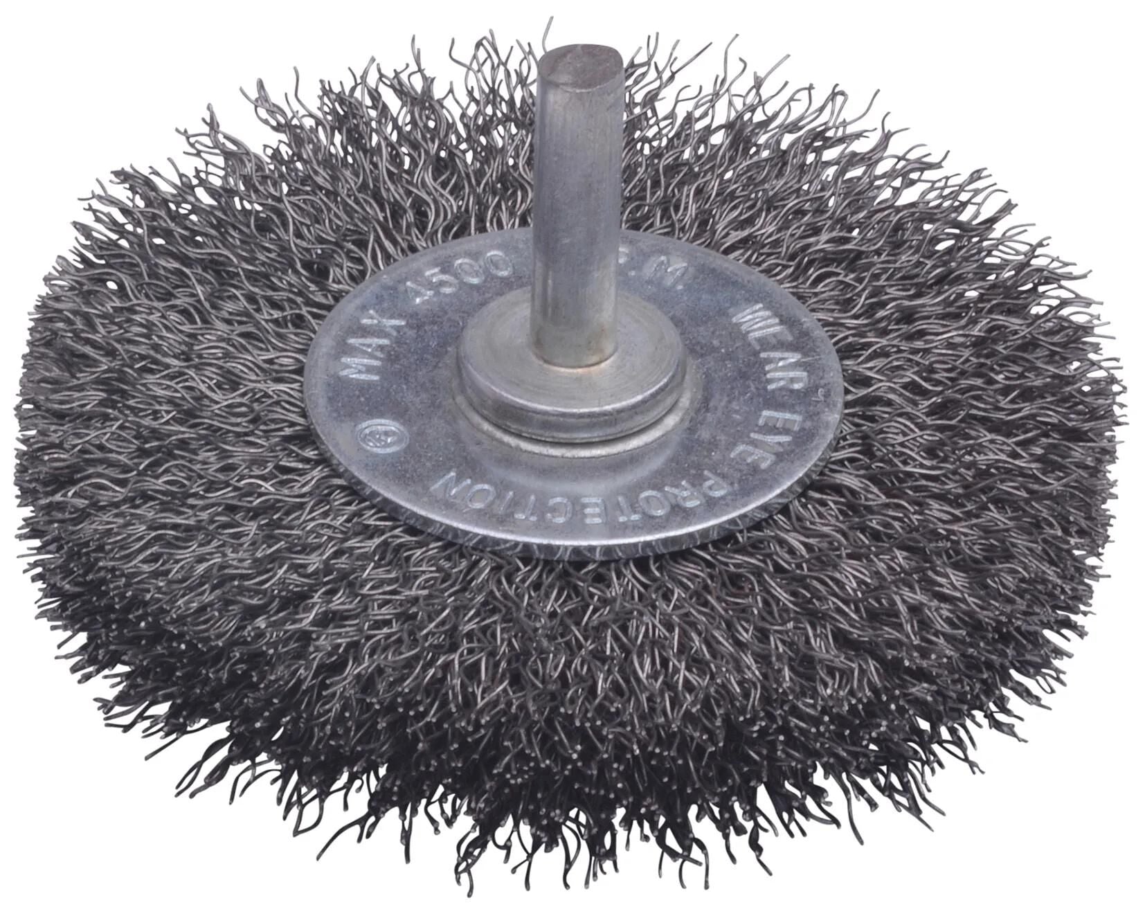 Sw stahl ronde staaldraadborstel 63303 round brush with 6mm shaf sw-steel d=75mm