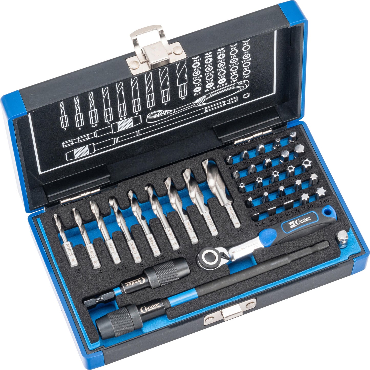 Condor speciaalboren set 39600 spiral drill bits hss-g 38tlg.