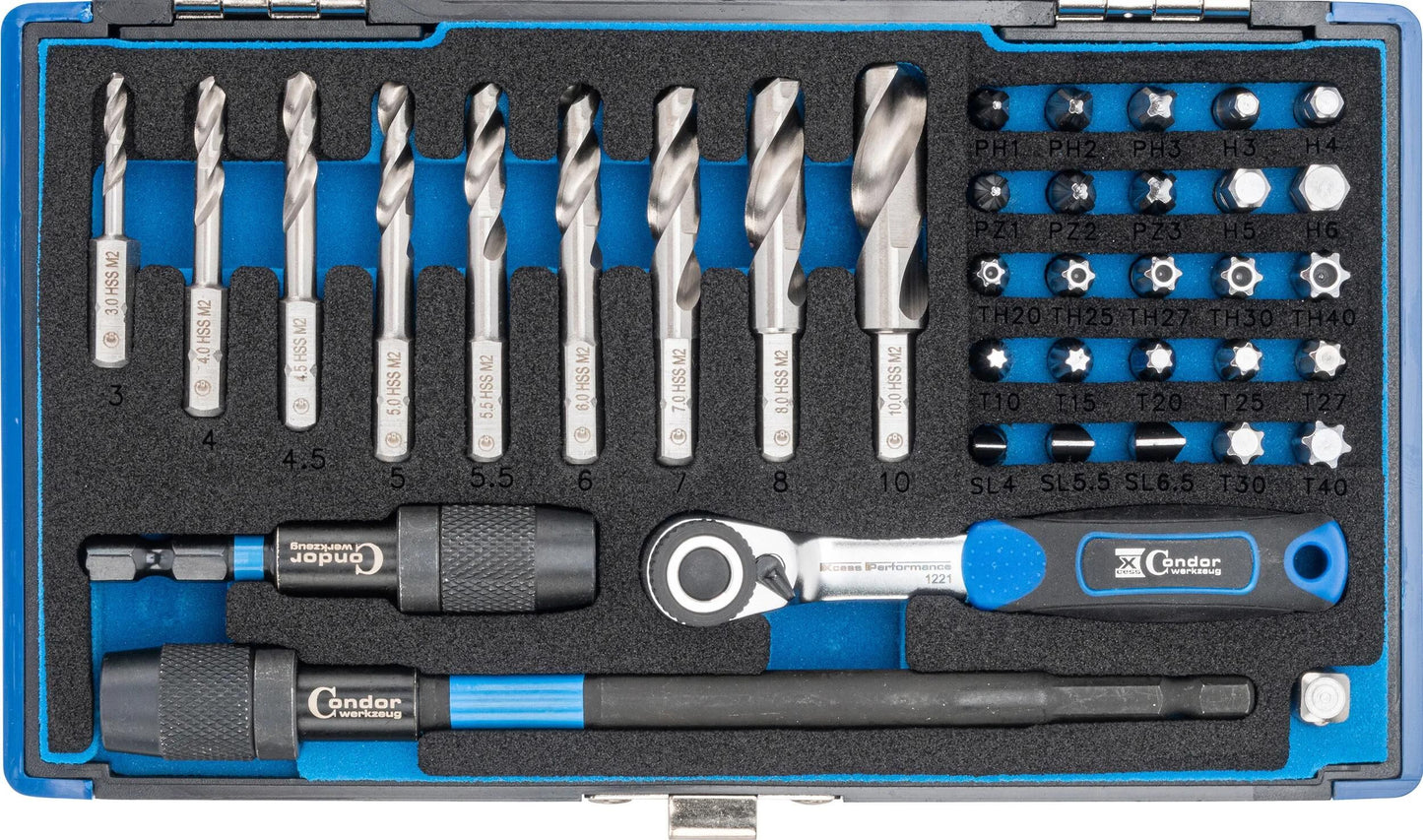 Condor spiralbohrersatz 39600 spiral drill bits hss-g 38tlg.