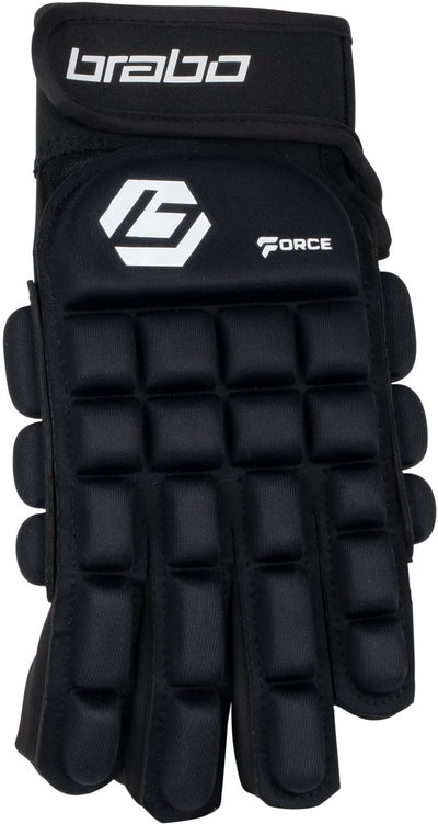 Brabo - force full finger indoor glov - hockeyhandschoen heren - zwart, wit