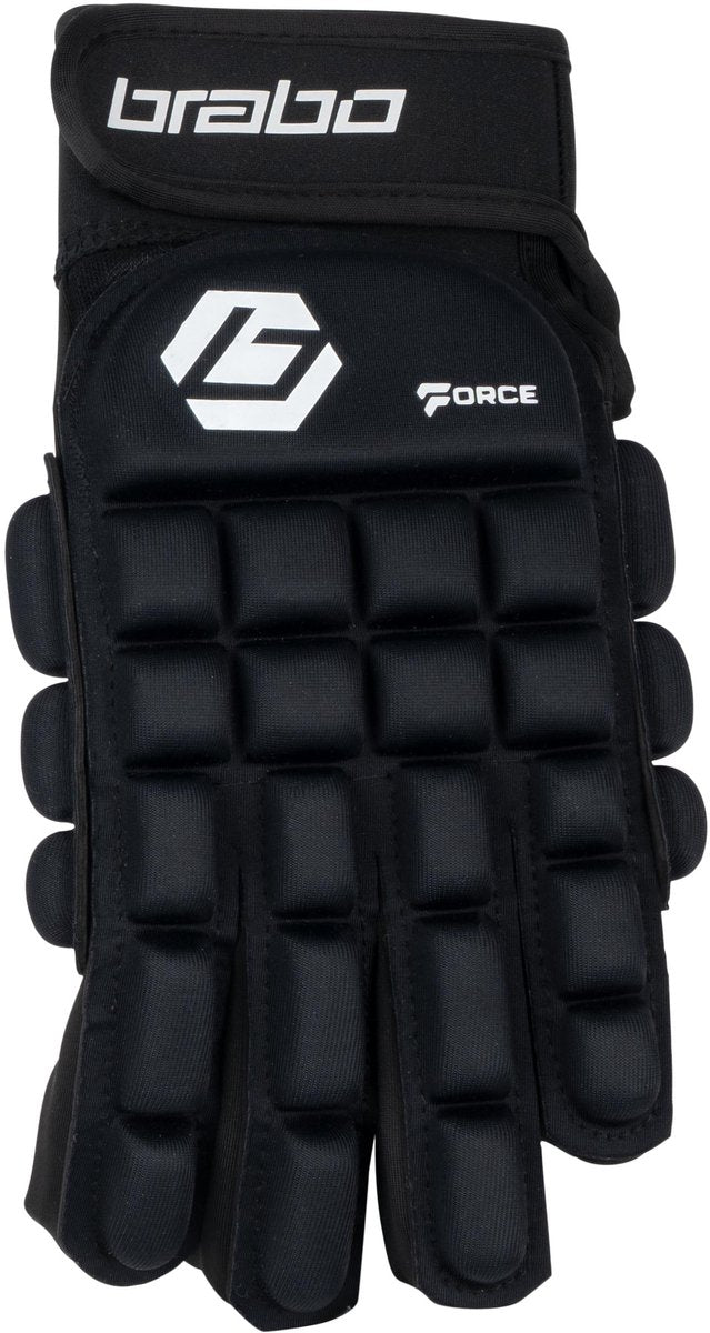 Brabo - force full finger indoor glov - hockeyhandschoen heren - zwart, wit