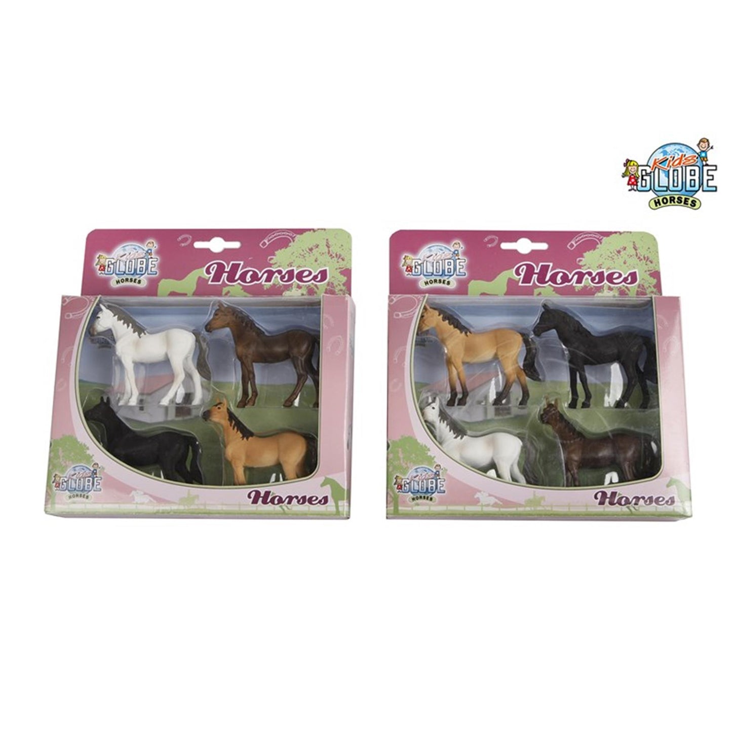Kids globe horses 4 paarden 1:32