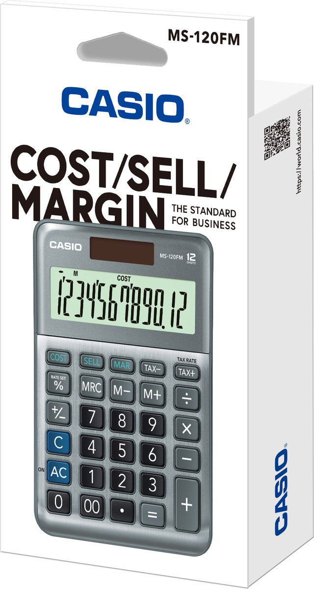 Casio ms-120fm - bureaurekenmachine - gemakkelijke berekening van kosten, verkoopprijs en marge