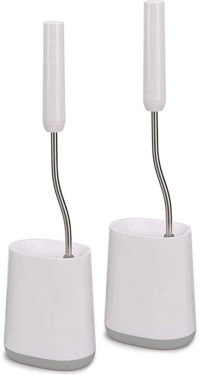 Joseph joseph toiletborstel set met 2 stuks, wit zilver - | flex lite