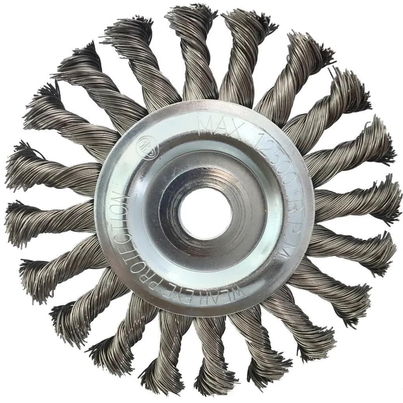 Ks tools ronde staaldraadborstel round brush w.bore 22,2 ks-tools 125x14mm steel
