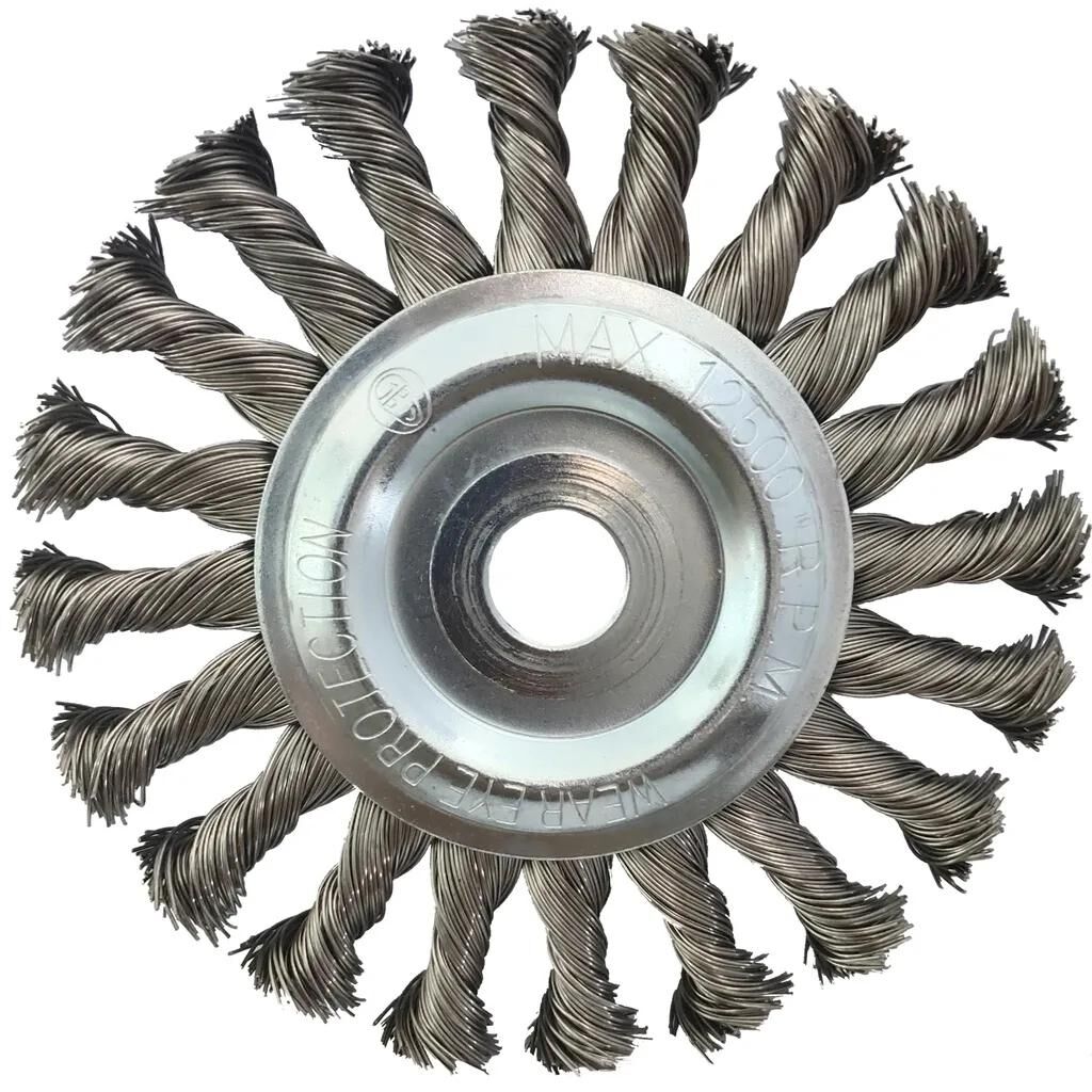 Ks tools ronde staaldraadborstel round brush w.bore 22,2 ks-tools 125x14mm steel