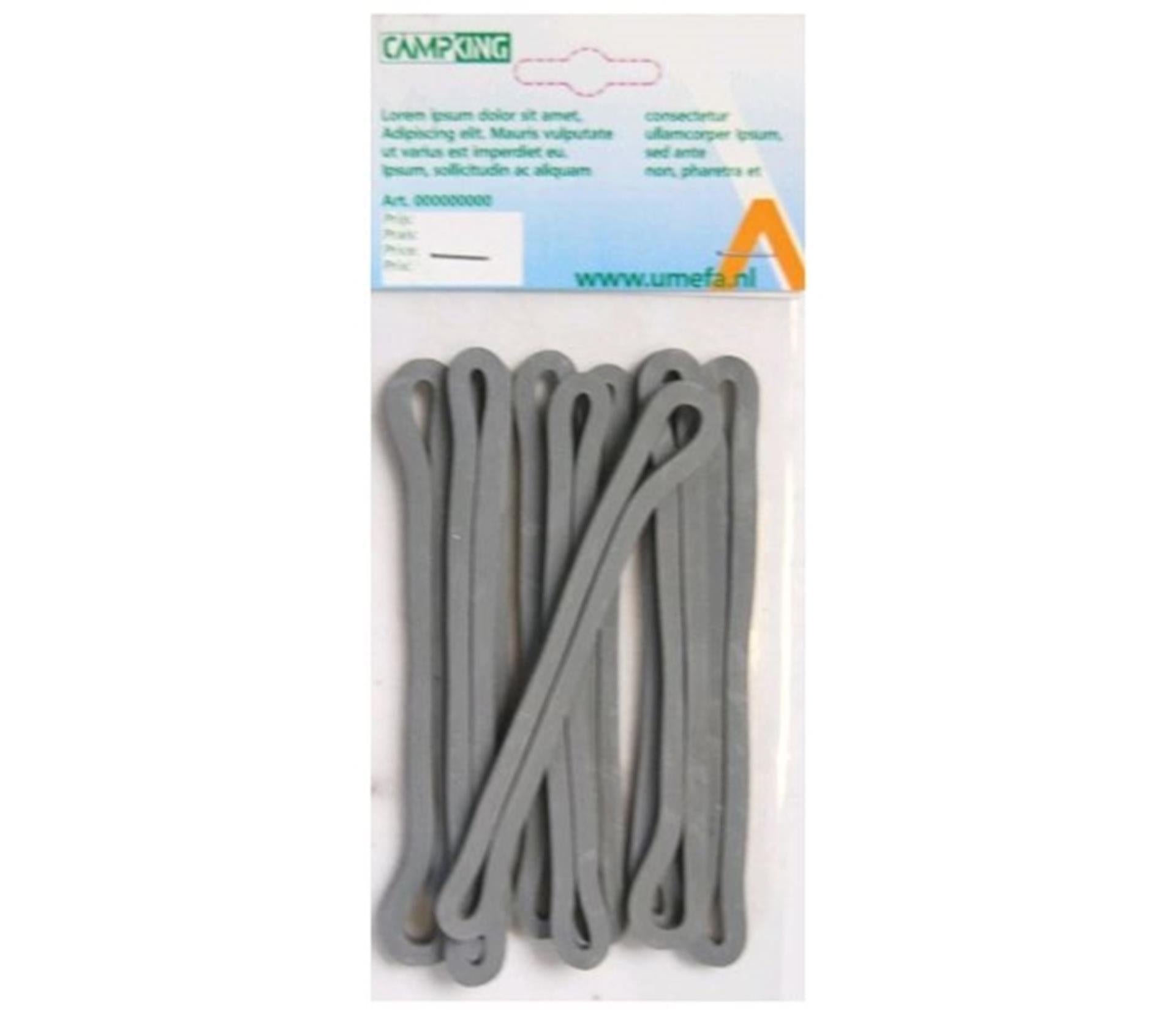 Campking rubber ringen grijs 13x0,5x0,5cm 8st
