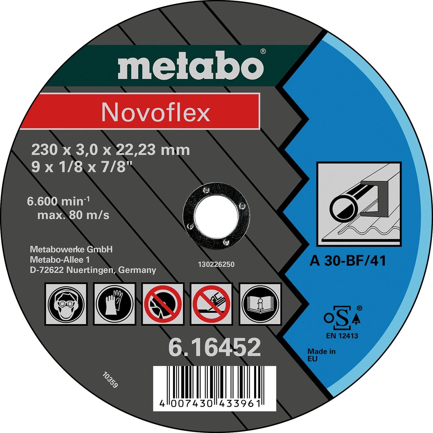 Metabo accessoires metabo doorslijpschijf novoflex cutting discs 180x3.0x22. metabo