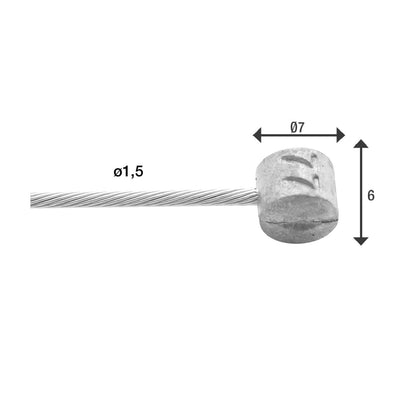 Rem binnenkabel Elvedes 2000mm RVS ø1,5mm T-nippel (100 stuks)