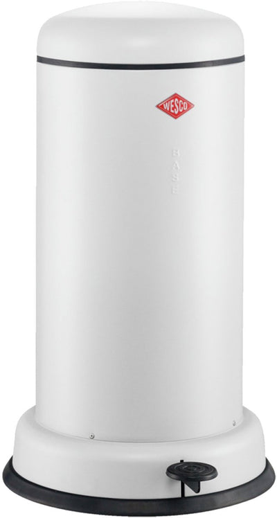 Wesco baseboy prullenbak met soft close | 20 liter | metaal - mat wit | pedaalemmer