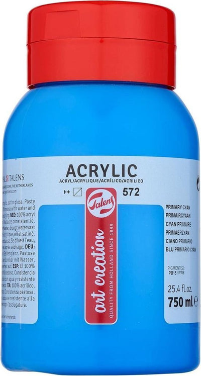 Talens art creation acrylverf pot 750 ml primaircyaan 572