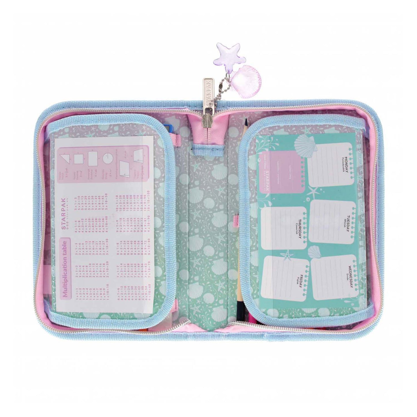 Etui met accessoires schelp, 25dlg.