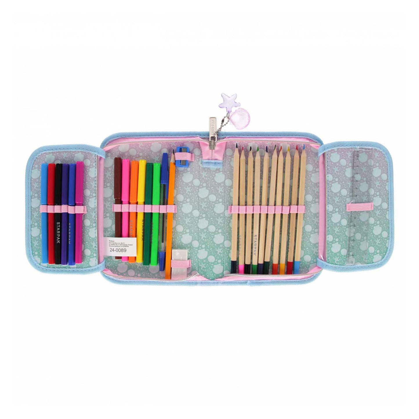 Etui met accessoires schelp, 25dlg.