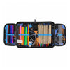 Etui met accessoires voetbal blauw, 25dlg.