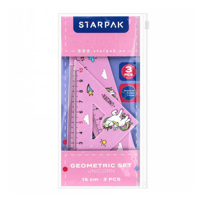 Geometrische set eenhoorn 15cm, 5st.