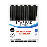 Permanent stift rond zwart, 12st. - afbeelding 2