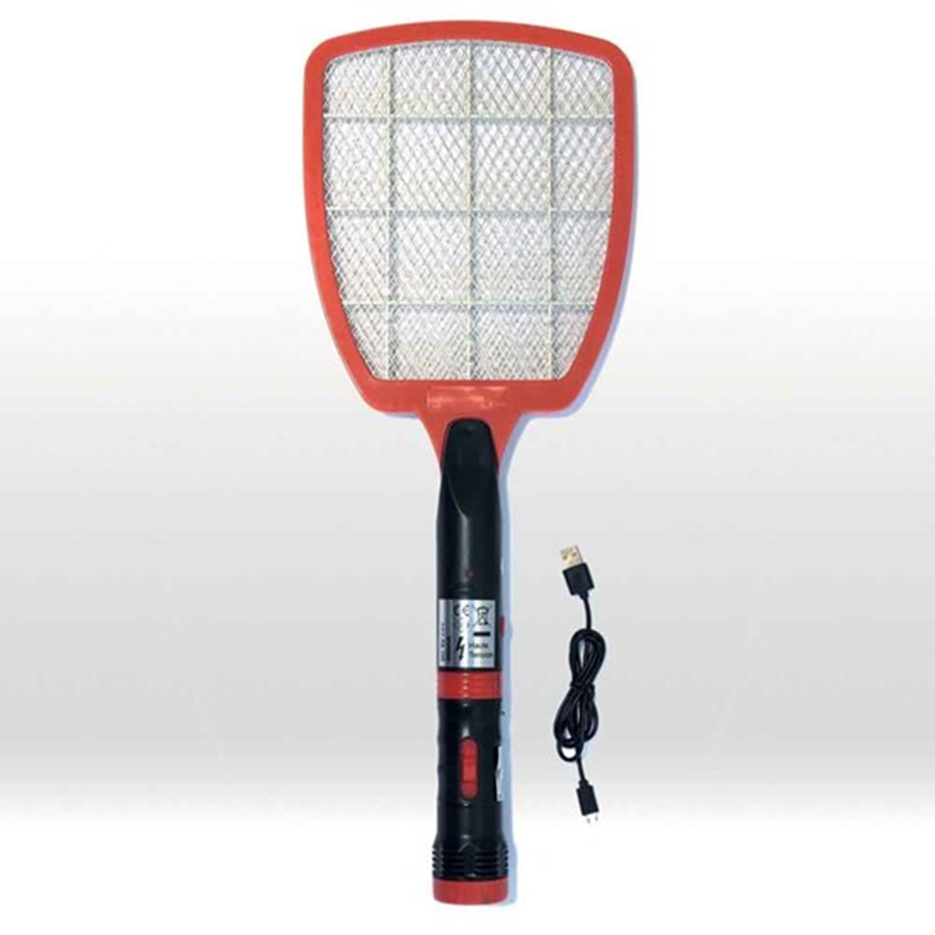 Fly shock elektrische vliegenmepper oplaadbaar met zaklamp 5xled