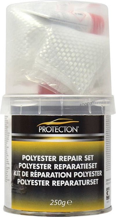 Protecton polyester reparatieset - met hars en verharder - sterke hechting – sneldrogend – voor metaal, hout kunststof - 250 gram