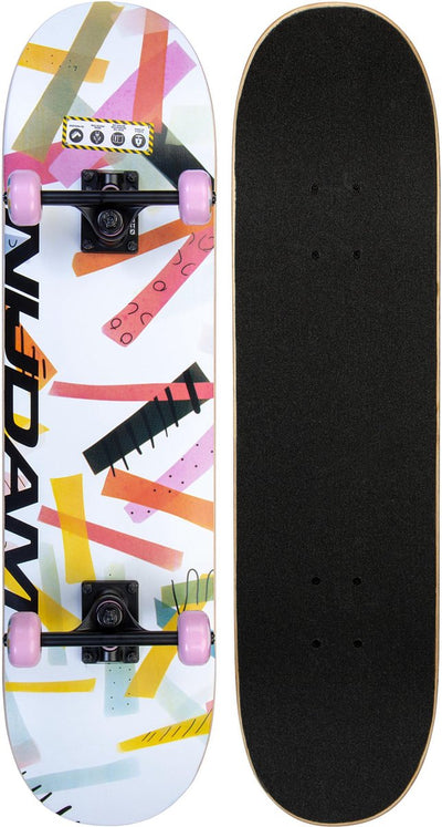 Nijdam classic skateboard - high time - roze wit
