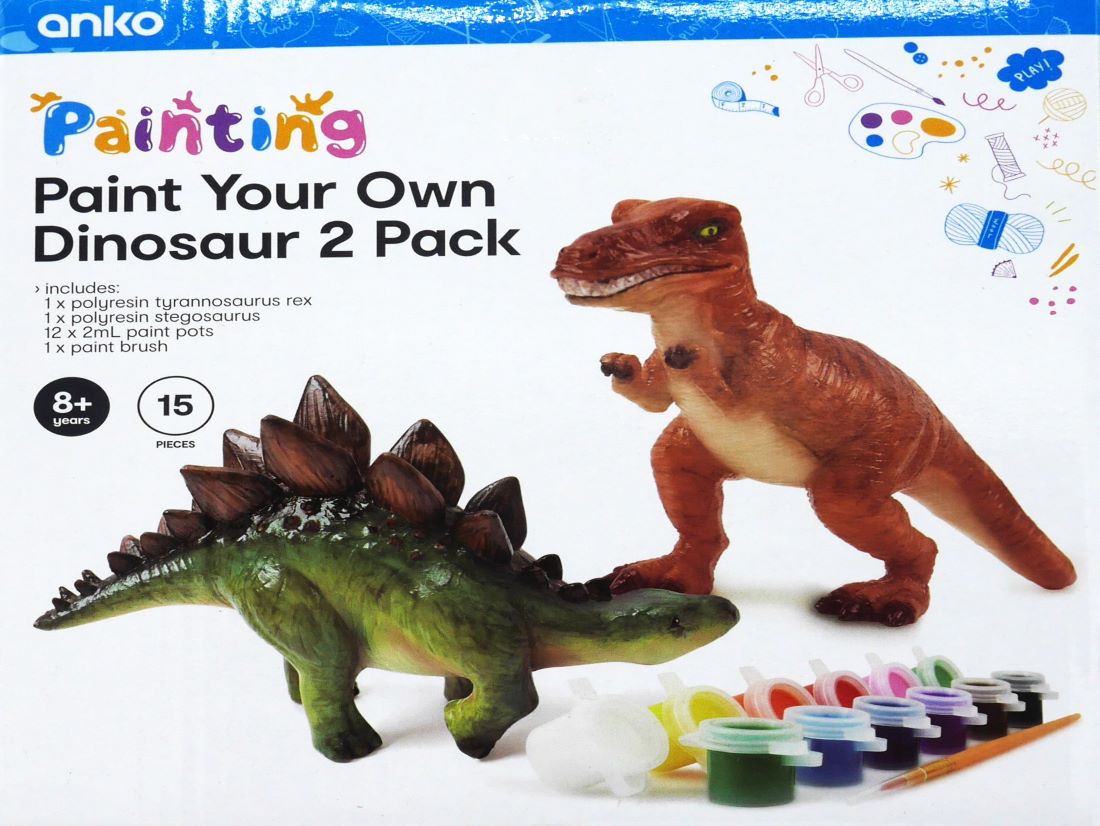 Playgo 2 dinosaurussen om te schilderen tyrannosaurus rex en stegosaurus